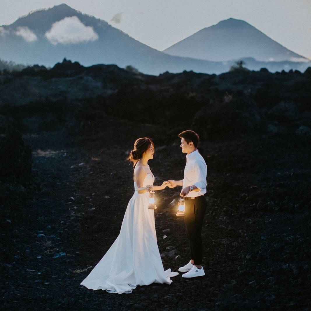 Couple at Mount Batur sunrise