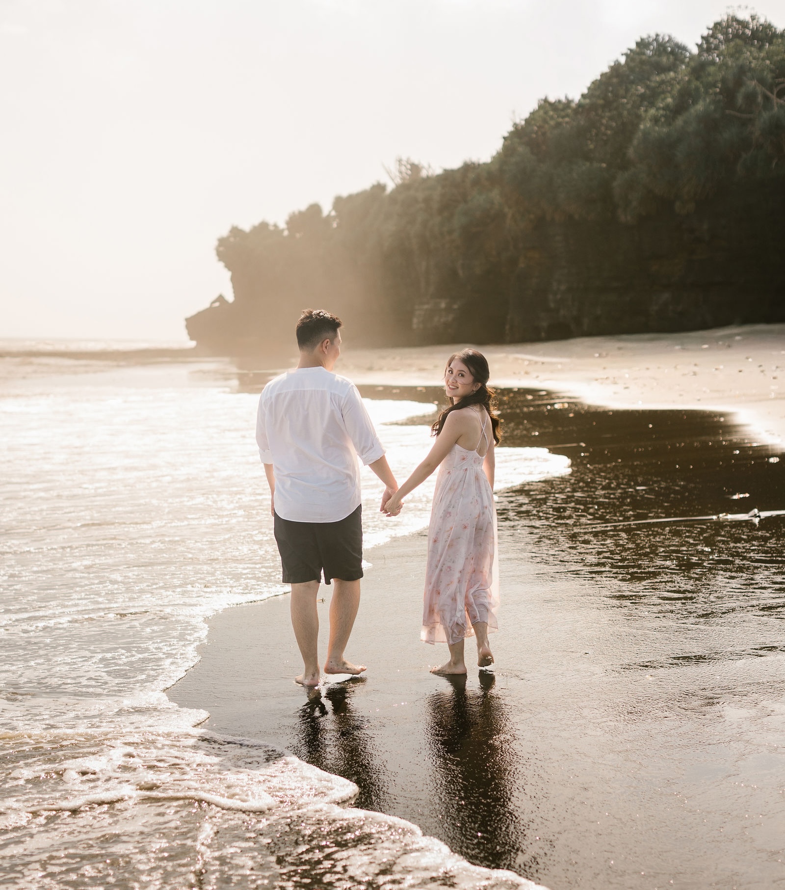 Couple at a Bali coastal beach
